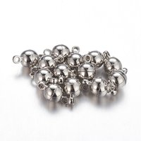 Attaches magnétiques en laiton avec boucles, sans nickel, ronds, platine