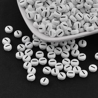 Acrylic Letter Beads with Horizontal Hole, Flat Round, 7x4mm — Jewelry Beads