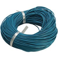 Corde en cuir de vache, ronde teinte bleu ciel profond, 2mm — Chaînes, fils et cordons