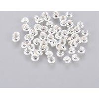 Couvre-perles en laiton, sans nickel, plaqué argent, 4mm — Perles à bijoux