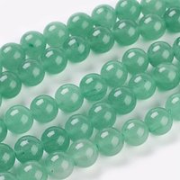 Brins de perles d'aventurine verte naturelle, teintées et chauffées, 10mm — Perles à bijoux