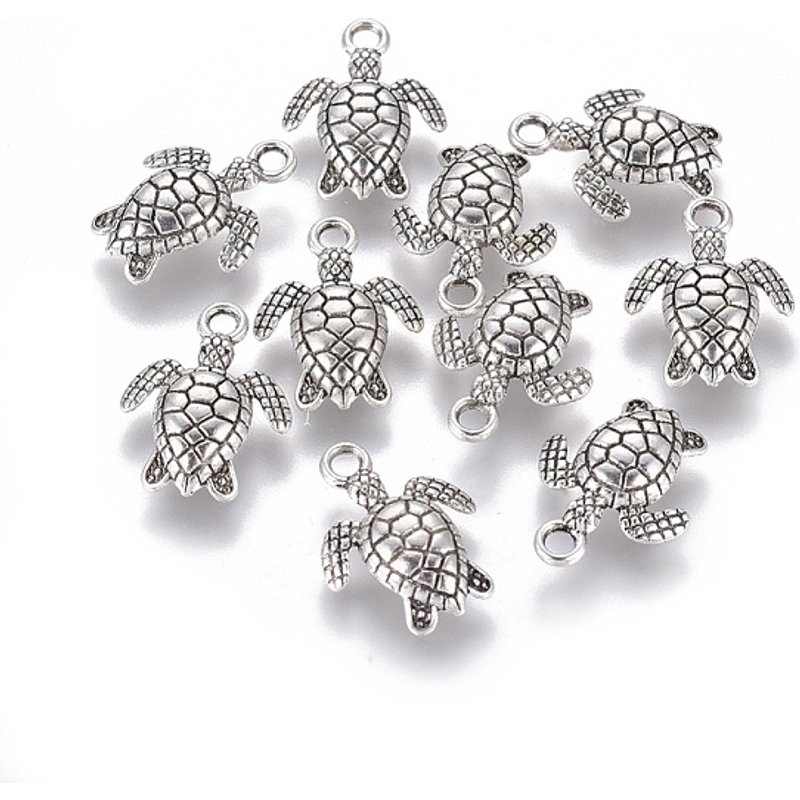 Alloy Turtle Charm in Antique Silver, Cadmium, Nickel, and Lead Free — Charms & Pendants