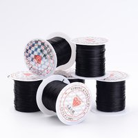 Flat Elastic Crystal String for Stretch Bracelet Making, Black