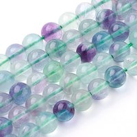 Fils de perles de fluorite naturelle, qualité A, rond, 6mm, 15 pouces — Perles à bijoux
