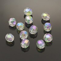Eco-Friendly Transparent Acrylic Faceted Beads, Round, AB Color — Jewelry Beads