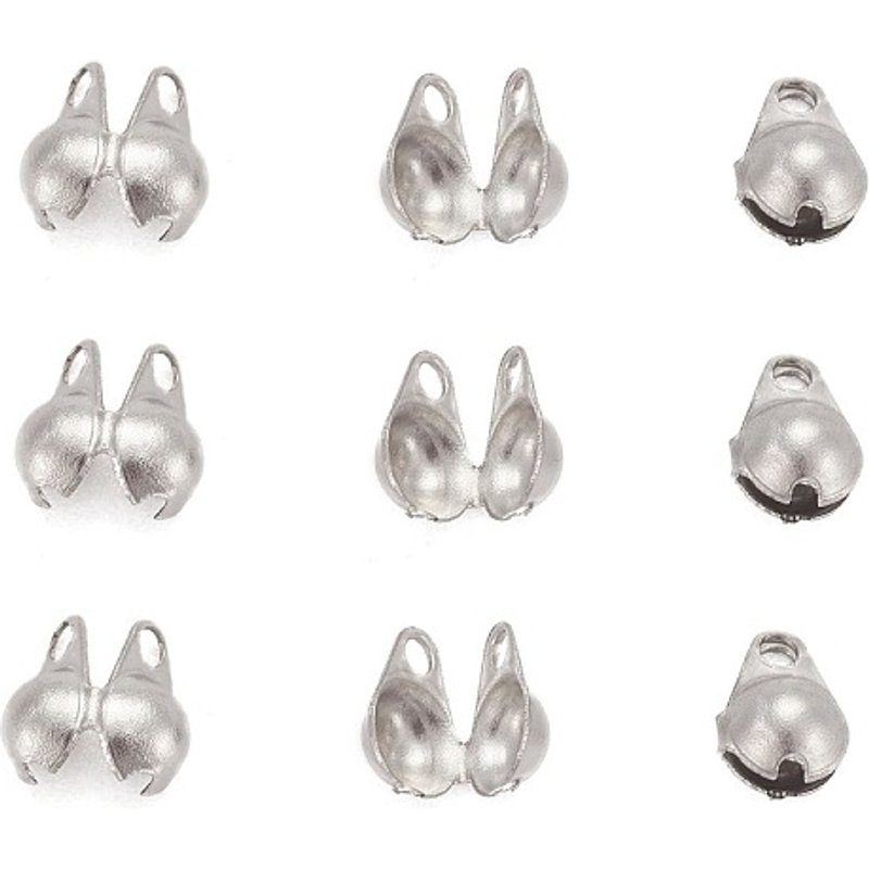 Embouts de Perles en Acier Inoxydable Chirurgical 316 et Couvre-Nœuds Clamshell — Accessoires pour bijoux