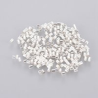 1700pcs 1.5mm Perles à Crimp en Tube en Laiton, Plaqué Argent — Perles à bijoux