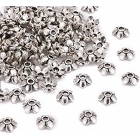 Caps de Perles Fleurs à 5 Pétales en Argent Tibétain, Sans Plomb, 6.5mm — Perles à bijoux