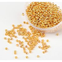 Brass Crimp End Beads, Rondelle, Golden Color, 2mm Diameter — Jewelry Beads