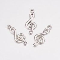 Pendentifs en alliage de clé de sol de style tibétain en argent antique — Breloques et pendentifs