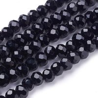 Faceted Round Glass Beads Strands, Black, 4mm, 98pcs/strand — Jewelry Beads