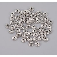 Perles Espacées en Alliage de Style Tibétain - Argent Antique, Sans Plomb — Perles à bijoux