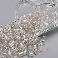 6/0 Glass Seed Beads, White, Round, 4mm, 6639 pcs/pound — Jewelry Beads