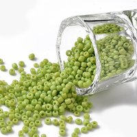 Perles de Verre, Vert Jaune, 2mm, Trou:1mm, 30000pcs/livre — Perles à bijoux