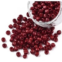 Perles de Verre, Rouge Foncé, 4mm, Trou de 1.5mm, 4500pcs/livre