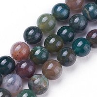 Fil de perles rondes en agate naturelle indienne, 6 mm, 14,5 pouces