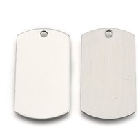 Tarnish Resistant 201 Stainless Steel Rectangle Tag Pendants 43x24mm — Charms & Pendants