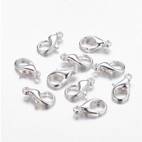 Attaches de homard en alliage de zinc, plaqué argent, 10x6mm — Accessoires pour bijoux