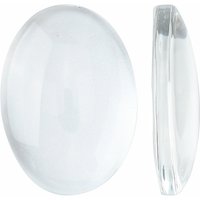 Cabochons en verre ovales transparents, clairs, 18x13x4-5mm