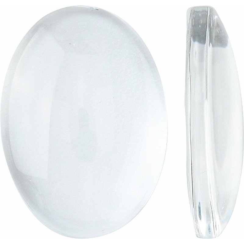 Cabochons en verre ovales transparents, clairs, 18x13x4-5mm — Pierres précieuses en vrac