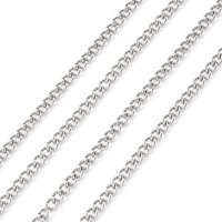 304 Stainless Steel Curb Chains - Tarnish Resistant, 32.8 Feet Roll