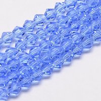 Imitate Austrian Crystal Bicone Glass Beads Strands, Light Blue — Jewelry Beads