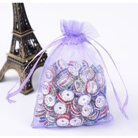 Organza Gift Bags with Drawstring, Medium Purple, 12x9cm