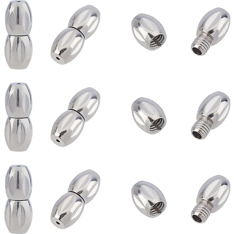 Attaches à vis ovales en acier inoxydable 304, résistant au ternissement, 12x5mm — Accessoires pour bijoux