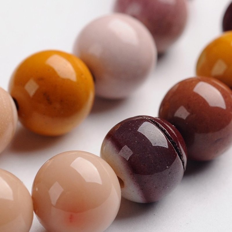 Brins de perles en mookaïte naturelle, 8mm, 46pcs/brin — Perles à bijoux