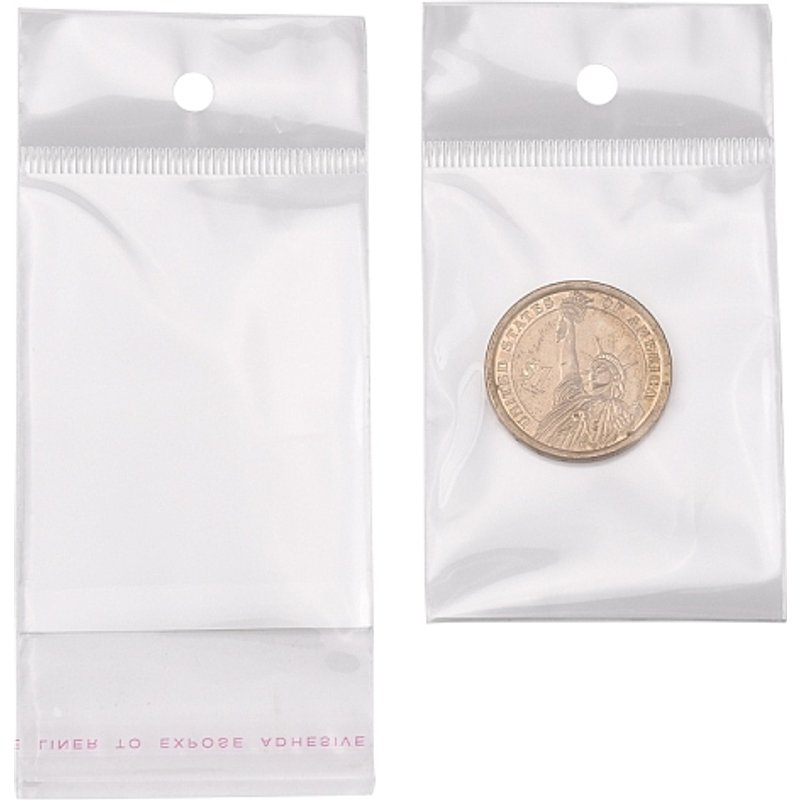 Sacs en Cellophane Rectangulaires, Blanc, 11,5x5cm, Épaisseur: 0,1mm — Rangement et présentation