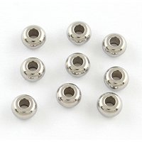 Perles Espaceuses Rondelle en Acier Inoxydable 201, 5x3mm, Trou: 2mm