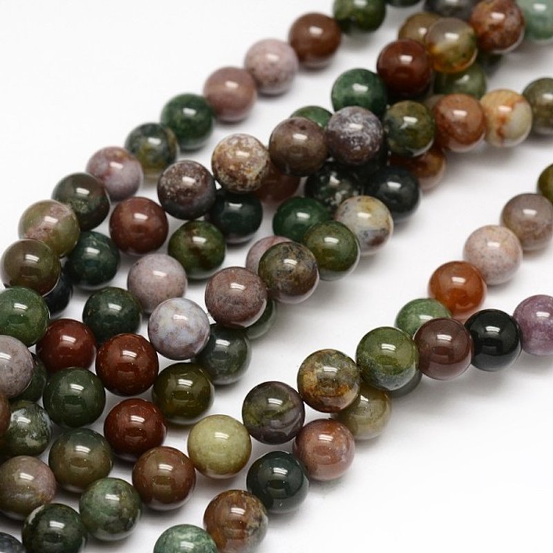 Brins de perles rondes en agate indienne naturelle, 4mm, 15,3 pouces — Perles à bijoux