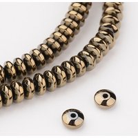 Brins de perles en hématite synthétique électroplaquée non magnétique, 16 pouces — Perles à bijoux