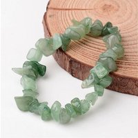 Natural Green Aventurine Chip Beaded Stretch Bracelet