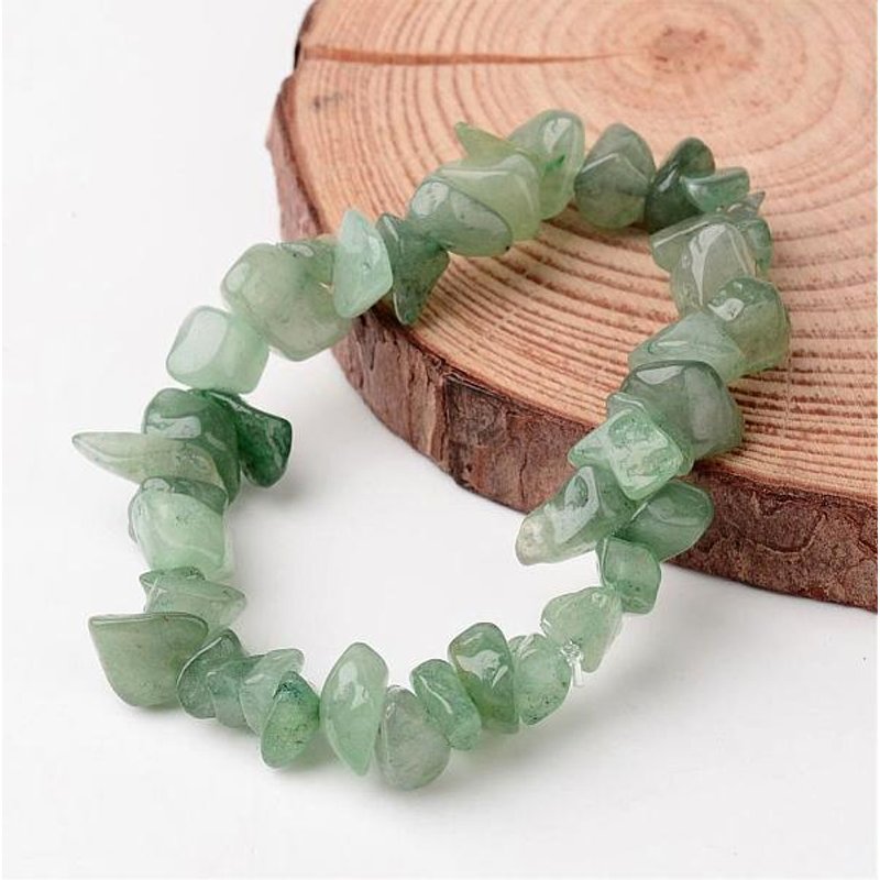 Bracelet élastique en chips d'aventurine verte naturelle — Bracelet Femme