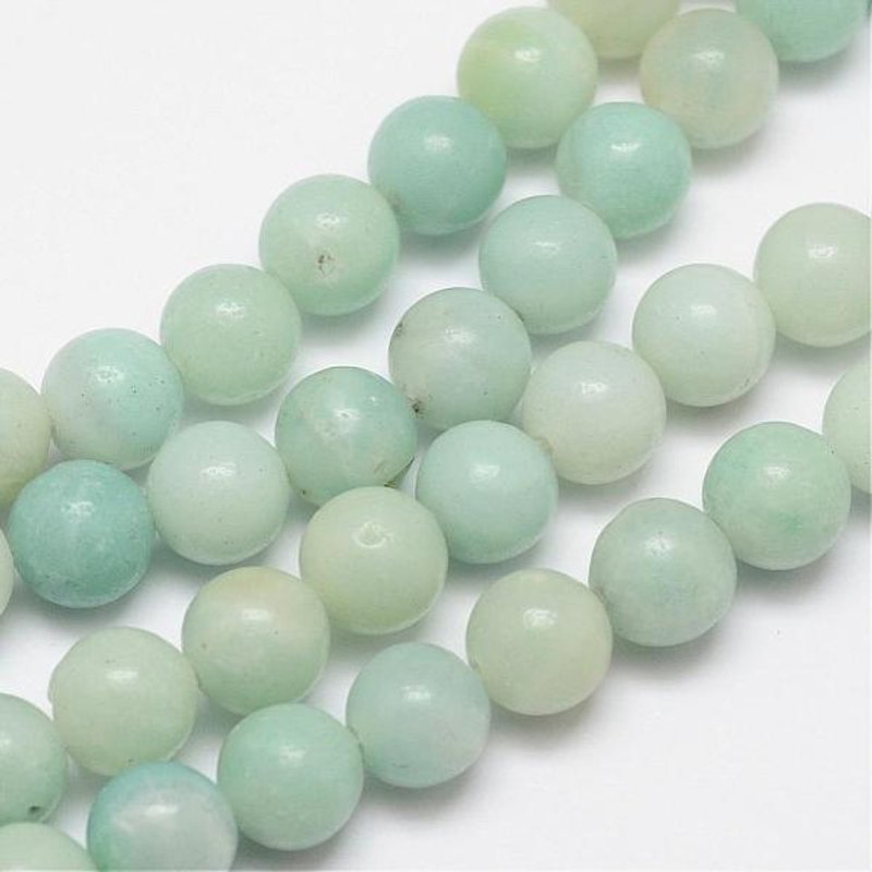 Brins de perles d'amazonite naturelle ronde, 4mm, trou de 1mm, 83-93pcs — Perles à bijoux