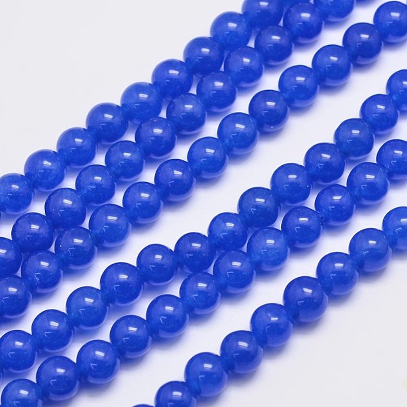 Natural & Dyed Malaysia Jade Bead Strands, Blue, 8mm, 48pcs — Jewelry Beads