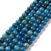 Brins de perles d'apatite naturelle, rondes 8mm, trou 1mm, 50pcs/brin — Perles à bijoux