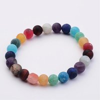 Bracelet élastique en Amazonite naturelle et perles de gemmes, 2-1/8 pouces — Bracelet Femme