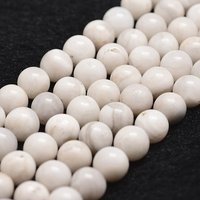 Fil de perles en agate Crazy Lace blanche naturelle, rond, 8mm — Perles à bijoux