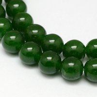 Natural TaiWan Jade Bead Strands, Dyed, Dark Green, 10mm — Jewelry Beads