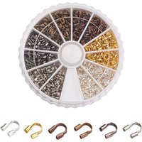 Brass Wire Guardians, Mixed Colors, 4.5x4x1mm, 540pcs/box — Jewelry Findings