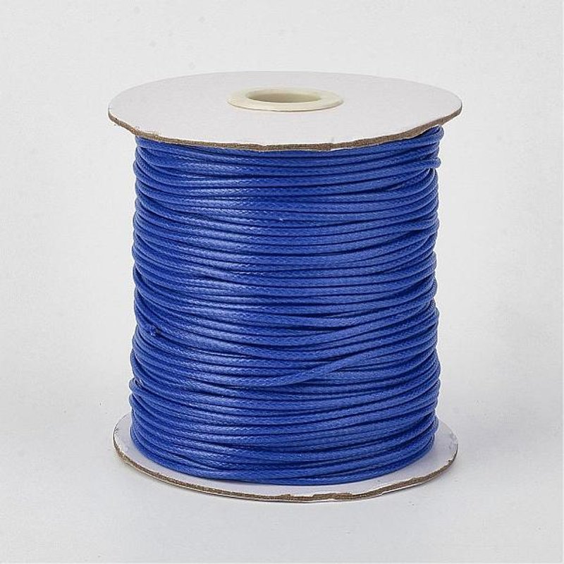 Eco-Friendly Korean Waxed Polyester Cord, Blue, 1.5mm, 160m/Roll — Chains, Wire & Cord