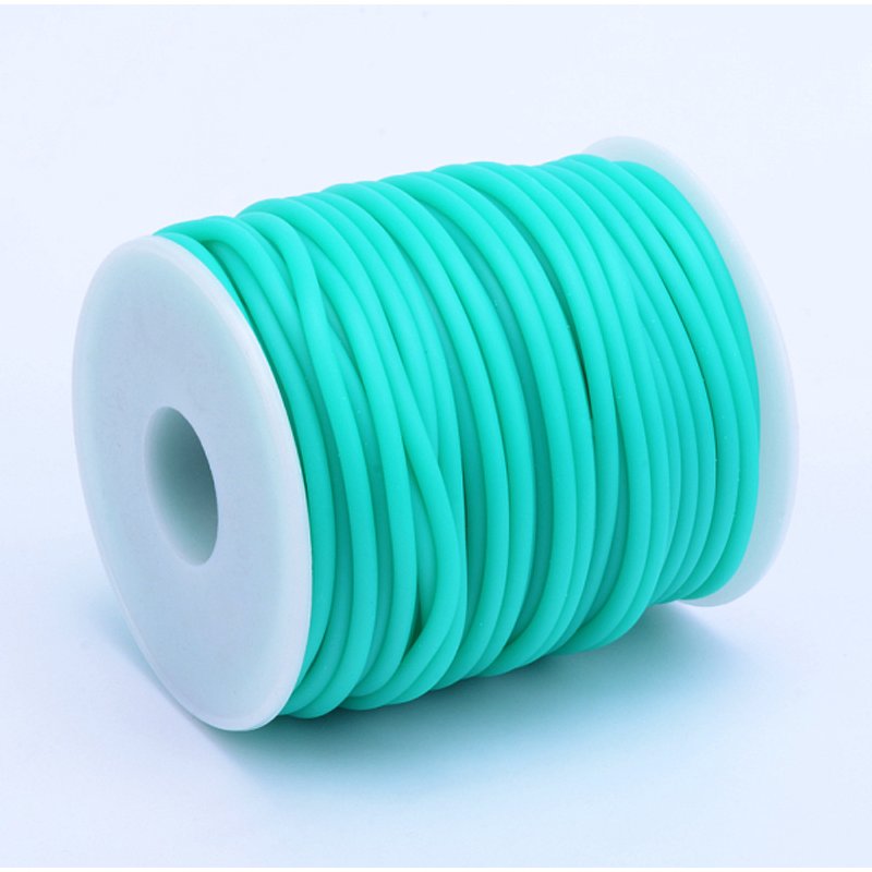 Corde en Caoutchouc Synthétique Tubulaire PVC - Turquoise Moyen — Chaînes, fils et cordons