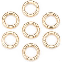 Brass Spring Gate Rings, Donut, Nickel Free, 18K Gold Plated — Jewelry Findings