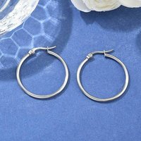 Boucles d'oreilles créoles hypoallergéniques en acier inoxydable 304, 29-31mm