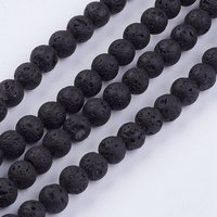 Brins de perles de lave naturelle, rondes 6-7mm, 63pcs/brin — Perles à bijoux