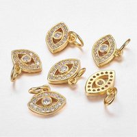 Charm Evil Eye en zircon cubique micro pavé en laiton CZ, doré — Breloques et pendentifs