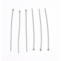 Tarnish Resistant 304 Stainless Steel Flat Head Pins 40x0.6mm — Jewelry Findings
