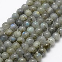 Natural Labradorite Beads Strands, Round 8mm, 49pcs/strand — Jewelry Beads